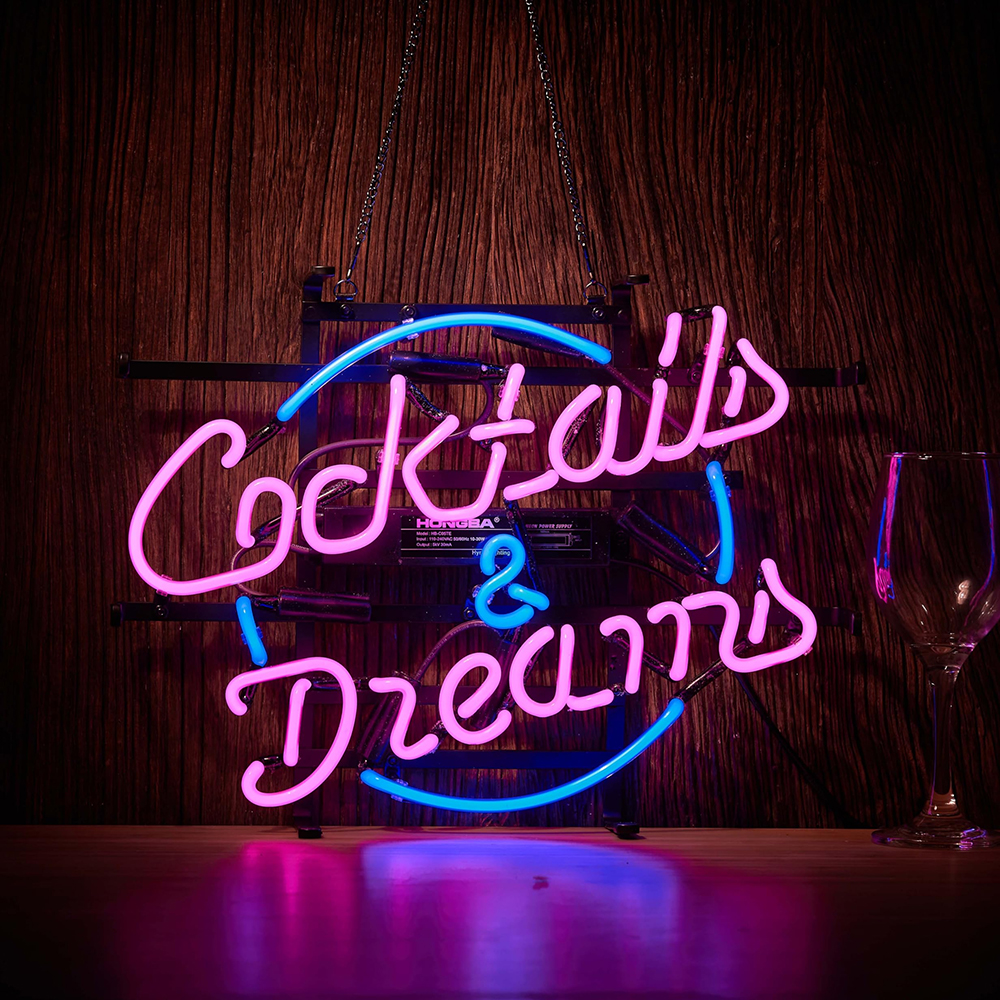 Neon Glass Metal Sign